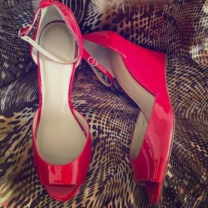 Size 11 Red Patent Leather Wedge Heels